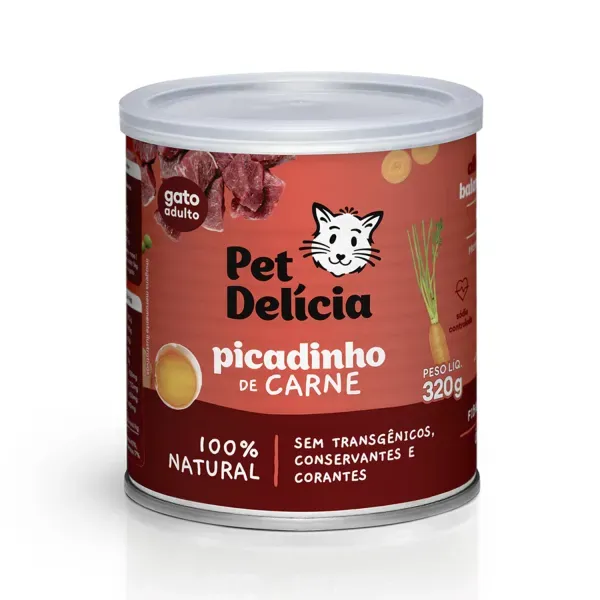 Ração Úmida Pet Delícia Gatos Picadinho de Carne 320 g